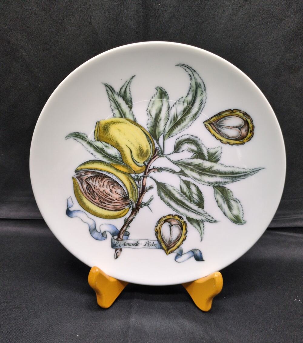 Bareuther Waldsassen Bavaria Porcelain Plates L'Amande Peche Hand Painted Vtg